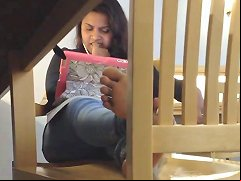 Candid Feet And Soles Of Indian Teen At