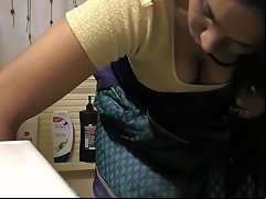 South Indian Maid Cleaning And Showering Hidden Camera