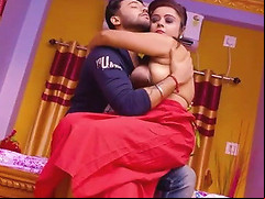 Red Saree Bhabhi Has Hardcore Sex With Boss While Husband Is Not At Hom